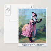 Carte Postale Antique Masquerade Girl (Devant / Derrière)