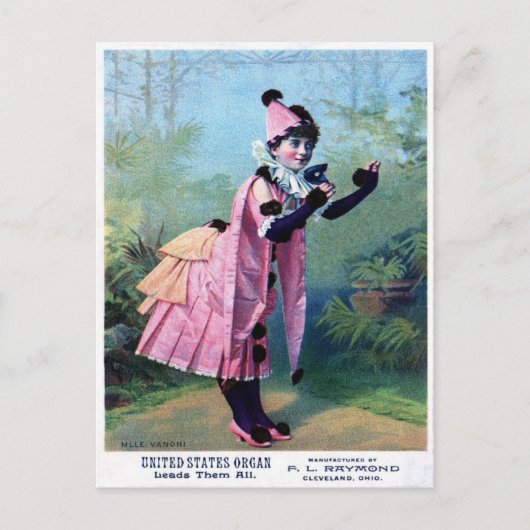 Carte Postale Antique Masquerade Girl (Devant)