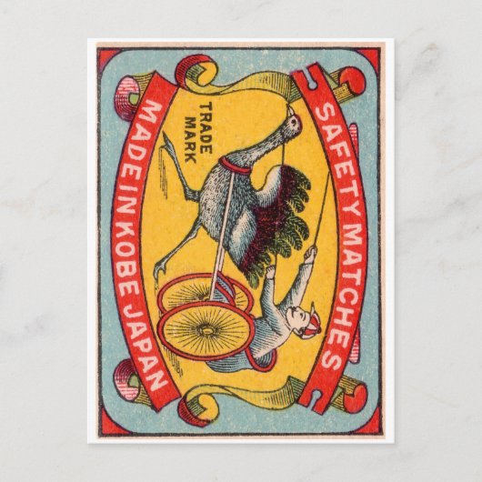 Carte Postale Antique Matchbox Étiquette Ostrich Harnais Racing  (Devant)