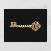 Carte Postale Antique Or Or Steampunk Squelette clé (Devant)