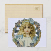 Carte Postale Antique Petite fille Portrait enfant Beau (Devant / Derrière)