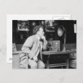 Carte Postale Antique Radio, début des années 1900 (Devant / Derrière)