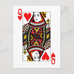 Carte Postale Antique reine de coeur