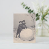 CARTE POSTALE ANTIQUE RÉINTRODUCTION Snow Daze Pla (Debout devant)