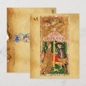 CARTE POSTALE ANTIQUE RENAISSANCE TAROTS 6 / LES LOVERS (Devant / Derrière)