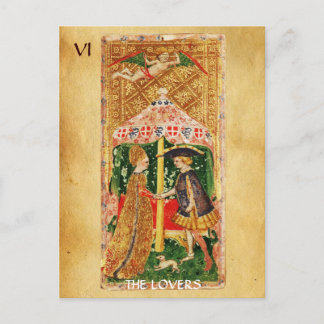 CARTE POSTALE ANTIQUE RENAISSANCE TAROTS 6 / LES LOVERS