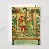 Carte Postale Antique Romantique Walter Crane Sleeping Beauté (Devant / Derrière)