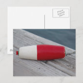 Carte Postale Antique rouge blanc et vert bobard de pêche / leur (Devant / Derrière)