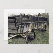 Carte Postale Antique rustique ferme Wagon (Devant / Derrière)