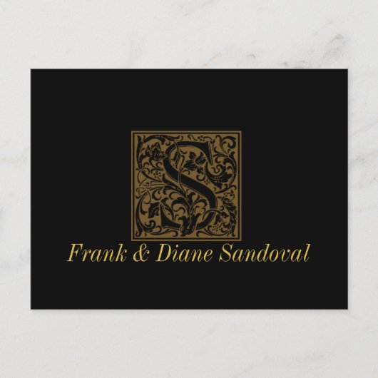 Carte Postale Antique S Monogramme (Devant)