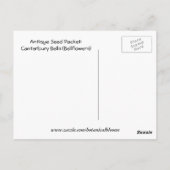Carte Postale Antique Seed Packet Canterbury Bells (Dos)