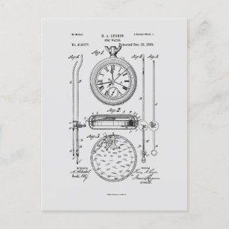 Carte Postale Antique Stopwatch, 1889 Brevet