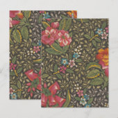 Carte Postale Antique Toile de Jouy 1800 Branches florales (Devant / Derrière)