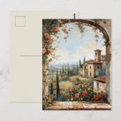 Carte Postale Antique Toscane Romantique Peinture à l'huile Art  (Devant / Derrière)