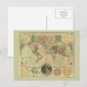 Carte Postale Antique World Map by Carington Bowles, environ 178 (Devant / Derrière)