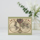 Carte Postale Antique World Map by Guillaume de L'Isle, 1720 (Debout devant)