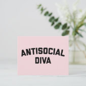 Carte Postale Antisocial Diva Drôle Citation (Debout devant)
