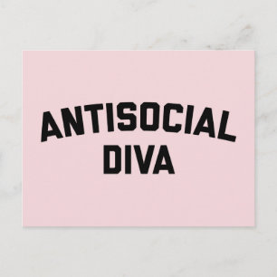 Carte Postale Antisocial Diva Drôle Citation