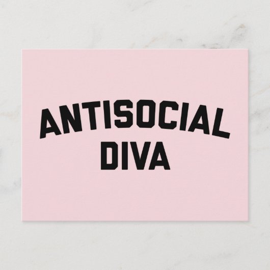 Carte Postale Antisocial Diva Drôle Citation (Devant)