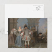 Carte Postale Antoine Watteau - Les Comédiens Français (Devant / Derrière)