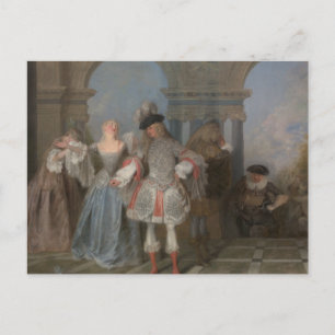 Carte Postale Antoine Watteau - Les Comédiens Français