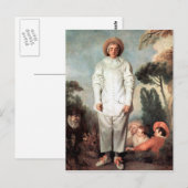 Carte Postale ANTOINE WATTEAU - Pierrot (Gilles) 1718 (Devant / Derrière)