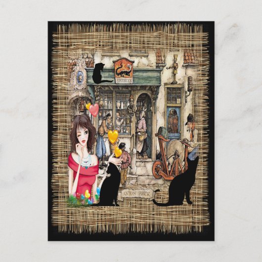 Carte Postale Anton Pieck - Magasin de chimiste (Devant)