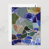 Carte Postale Antoni Gaudi Mosaïques Bleues (Devant / Derrière)