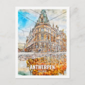 Carte Postale Antwerpen Belgique Travel Place Aquarelle (Devant)