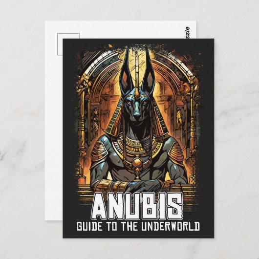 Carte Postale Anubis Ancienne Egypte DIEU Guide to Underworld (Devant / Derrière)