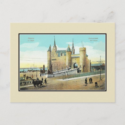 Carte Postale Anvers 1900 Belgique Château Steen restauré (Devant)