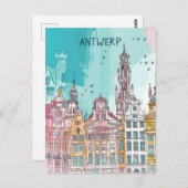 Carte Postale Anvers Belgique Voyage (Devant / Derrière)