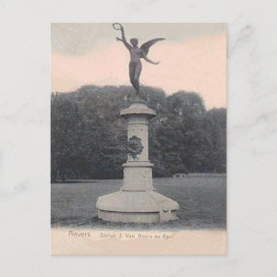 Carte Postale Anvers, Statue J van Beers au parc