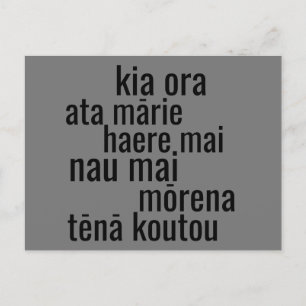 CARTE POSTALE AOTEAROA NOUVELLE ZÉLANDE MAORIE LANGUE ACCUEILLE