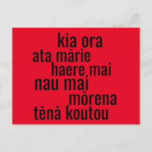 CARTE POSTALE AOTEAROA NOUVELLE ZÉLANDE MAORIE LANGUE ACCUEILLE