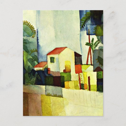 Carte Postale Août Macke art : Bright House (Devant)