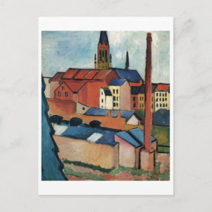 Carte Postale Août Macke - Bonn Maisons et Chimney 1911 Huile