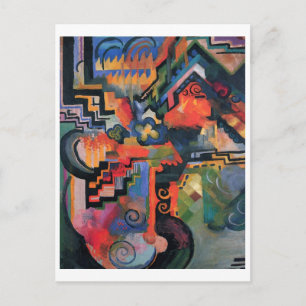 Carte Postale Août Macke - Composition des couleurs Ode à Bach 1