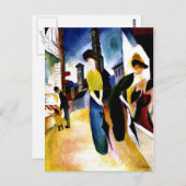 Carte Postale Août Macke - Deux femmes devant une boutique Casqu (Devant / Derrière)