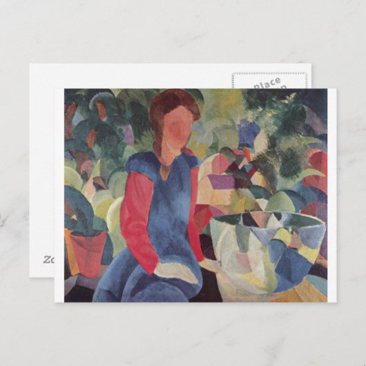 Carte Postale Août Macke - Fille avec Poisson Bell 1914 Fischglo (Devant / Derrière)