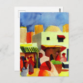 Carte Postale Août Macke, Marché à Alger (Devant / Derrière)