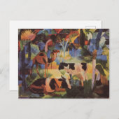 Carte Postale Août Macke Paysage avec vaches et chameau (Devant / Derrière)
