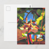 Carte Postale Août Macke peinture, Enfants à la Fontaine (Devant / Derrière)
