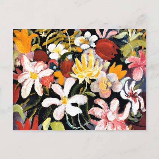 Carte Postale Août Macke peinture, Tapis de fleurs (Devant)