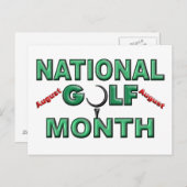 Carte Postale Août - Mois National Du Golf (Devant / Derrière)