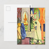 Carte Postale Août OEuvre Macke, Dans la salle du Temple (Devant / Derrière)