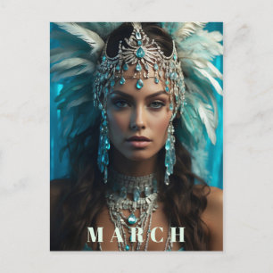 Carte Postale *~* Ap53 MARS Boho AQUAMARINE Tête