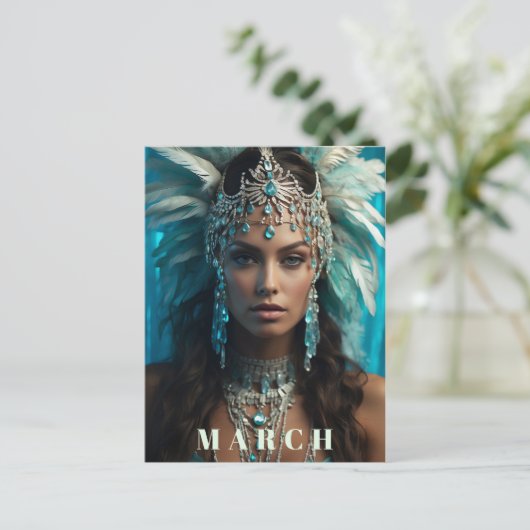 Carte Postale *~* Ap53 MARS Boho AQUAMARINE Tête (Debout devant)