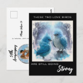 Carte Postale *~* AP54 PHOTO Anniversaire Amour Oiseaux Mignons (Devant / Derrière)