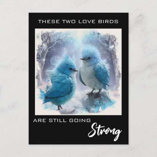 Carte Postale *~* AP54 PHOTO Anniversaire Oiseaux d'amour duvete (Devant)